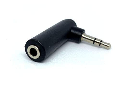 MainCore Conector de conector de 3,5 mm de ángulo recto a conector estéreo macho de 3,5 mm, chapado en níquel de 90 grados (1 unidad)