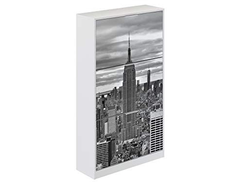 Movian Constance Modern - Armario zapatero de 3 puertas Nueva York, 25 x 75 x 128 cm (Nueva York)