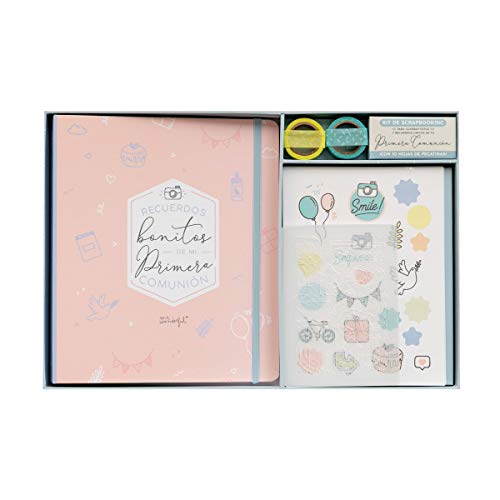 Mr. Wonderful WOA10104ES Kit Scrapbooking para Álbum de Comunión, Color Rosa