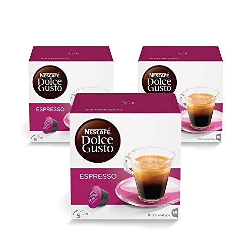 NESCAFÉ Dolce Gusto Cápsulas de Café Espresso, Pack de 3 x 16 Cápsulas - Total: 48 Cápsulas de Café