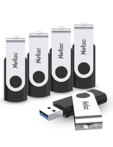 Netac Memoria USB 8GB, Diseño Giratorio Mini Pen Drive, USB 2.0 Flash Drive, pack con 5 unidades