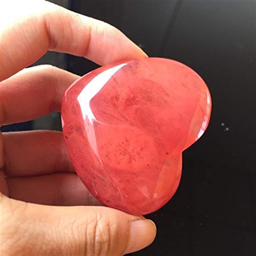 Nueva 1Pc natural de cuarzo rosa en forma de corazón de piedra de cuarzo rosa a rayas ágata cristal tallado de las piedras preciosas de Palm Amor 2 Tamaños ( Color : Light Grey , Size : 25x25x12mm )