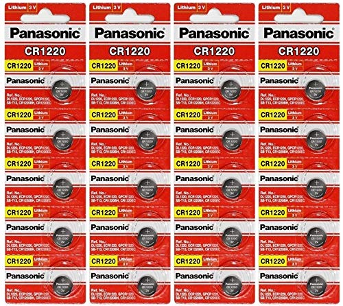 Panasonic CR1220 3 V de litio 4 Pack x (5 unidades) = 20 pilas de un solo uso