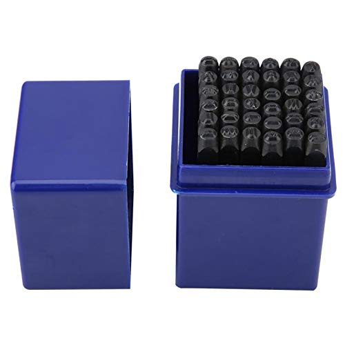 Perforadora de letras de acero al carbono, 36pcs / set Perforadora de sellos, Alfabeto para perforadora de plástico Die Cuero Metal