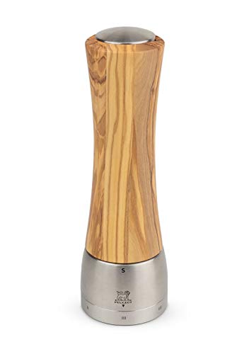 Peugeot - Molinillo de sal, madera de olivo Madera de olivo. acero inoxidable, naturaleza, 21 cm