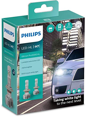 Philips Ultinon Pro5000 LED faros delanteros (H7), paquete doble
