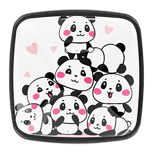 Pirámide de Panda lindo Perillas de extracción de para gabinetes, armarios, puertas y cajones de muebles: se venden como un paquete de 4 perillas