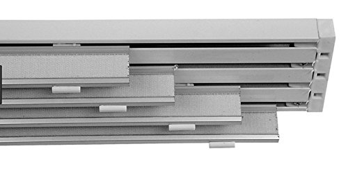 Rieles de Aluminio Profesional para Panel japonés manuales 4 vías Ancho 240 cm carriles de Rodadura con velcron de 64 cm