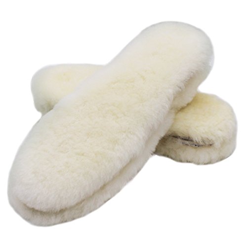 Rojeam Plantillas de zapatos de piel de oveja australiana Plantillas de lana de cordero auténticas Super Gruesas