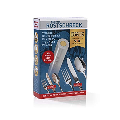 Rokitta's Rostschreck aluminio Pack de 1 unidad | Evita el óxido de cubiertos y ollas | Cuchillos, tenedores y cucharas radiantes | sin agentes químicos