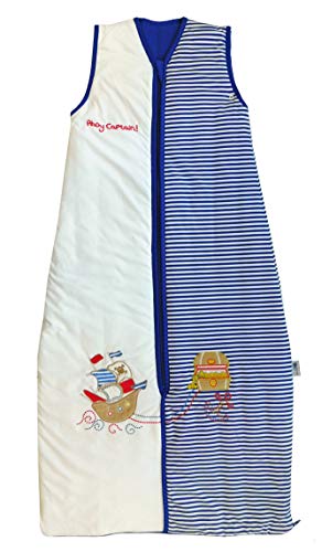 Saco de dormir Slumbersac (1 tog), diseño de piratas, para niños de 12 meses a 10 años blanco Blue/White Talla:12-36 meses