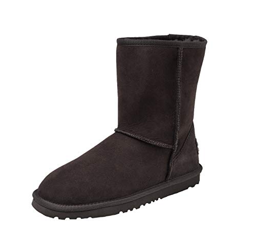 Shenduo Zapatos Invierno Clásicos - Botas de Nieve de Piel Oveja con Lana Interno Impermeable Antideslizante para Mujer D9125 Chocolate 36