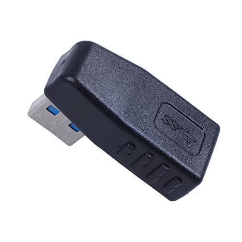 SODIAL(R)angulo Recto USB 3.0 A Macho a Hembra M/F Enchufe Adaptador Conector Negro
