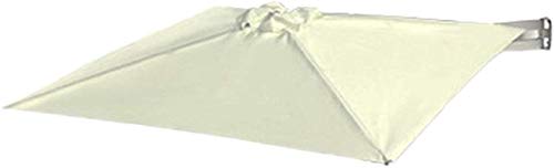 Sombrilla para Exteriores Sombrillas Sombrilla de Montaje en Pared para Patio 210 * 210 cm - Cuadrada con sombrilla inclinable montada en la Pared, Aluminio (Color: Blanco Roto) (Color: Blanco Crudo)