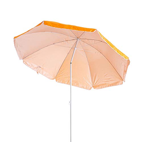 Sombrilla Playa Parasol Naranja Acero de Ø 180 cm - LOLAhome