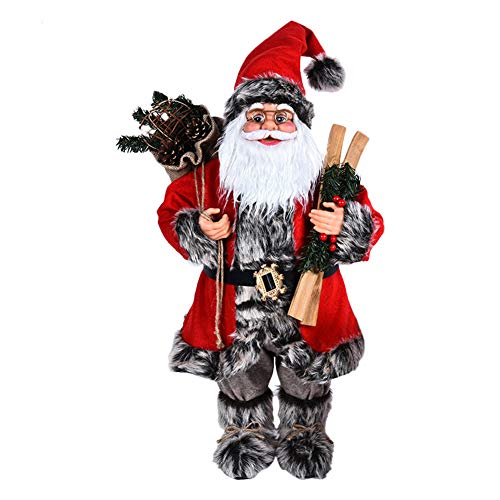 starshop Muñeca de Papá Noel de pie 30 cm / 45 cm, muñeco de Figura de Papá Noel de Navidad, Exquisito Adorno navideño para Regalo, decoración de Centro Comercial