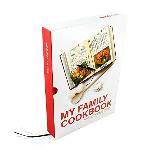 Suck Uk SK MYRECIPES1 - Cuaderno, Diseño con Texto"My Family Cook Book", Rojo, 22 x 16 cm