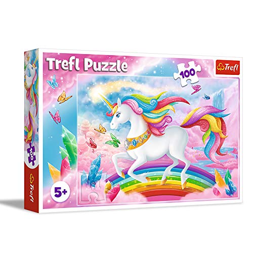 Trefl 16364, Puzzle, Mundo de Cristal de los Unicornios, 100 Piezas, para niños a Partir de 5 años