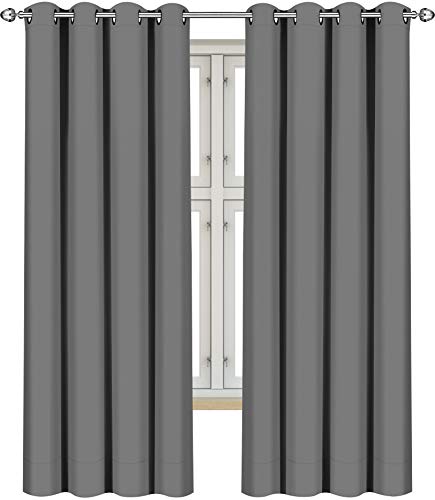 Utopia Bedding [2 Paneles] Cortina Opaca - Cortinas Aislantes Térmicas - Paneles con Ojales – 117 x 183 cm (46 x 72”) – Gris