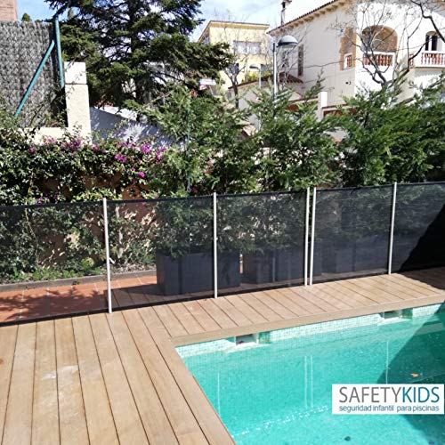 Valla de seguridad para piscinas. Protege a los niños y mascotas. Transparente, adaptable y desmontable. Se vende por tramos de 2m-3m-4m y 5m de largo por 1,22m de alto. Taladro broca 16mm (5 metros)
