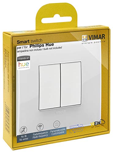 Vimar 0K03906.05 Kit interruptor inalámbrico en radiofrecuencia Philips Friends of Hue Serie Arké Classic. No necesita pilas.