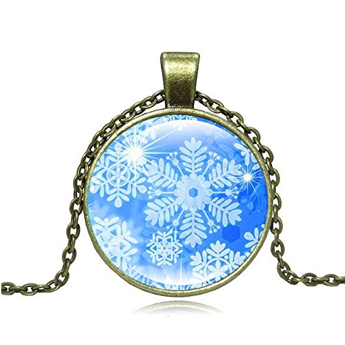 Y-XM Piedras Preciosas de Cristal de Navidad Vintage Collar Copo de Nieve patrón suéter Adorno A Juego de 2