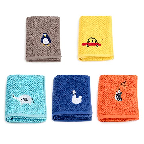YUMU CASA - Juego de toallas de algodón, suave, absorbente, para manos y cara, para bebés y niños, paño de cocina, baberos para bebés, toalla para el sudor para niños (50 x 25 cm), 5 unidades