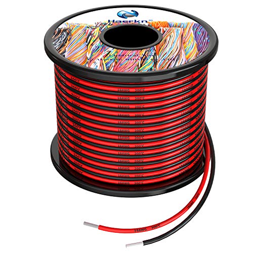0.8 mm² Cable Alambres eléctrico de silicona de 2x20Metros 18awg Cable de cobre estañado trenzado sin oxígeno Resistencia a altas temperaturas