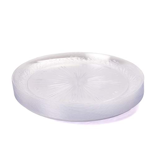 20 Piezas Platos Transparentes de Plástico Duro para Fiestas, 26cm - Resistente, Lavable y Reutilizable.