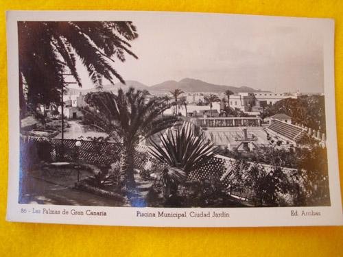 Antigua Postal - Old Postcard : LAS PALMAS DE GRAN CANARIA - Piscina Municipal. Ciudad Jardín - España