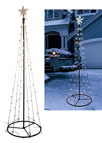 Árbol de navidad con iluminación LED - Altura 180 cm / 96 luces color blanco cálido - Árbol decorativo para el exterior