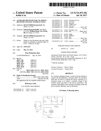 Auxiliary receiver coil to adjust receiver voltage and reactance: United States Patent 9711972 (English Edition)