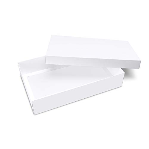 Caja para regalo caja de cartón caja blanca con tapa, set de 10 cajas para fiesta cumpleaños, embalaje, estuche, empaquetamiento para envolver (Blanca)