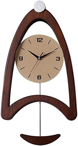Cfbcc Reloj de pared de péndulo de madera maciza de cuarzo con péndulo oscilante silencioso, sin tictac, grandes relojes, 1, 61 cm