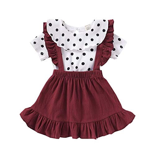 Conjunto de ropa para niñas de 0 a 5 años de edad, conjunto de ropa de bebé, rojo, 2-3 Años
