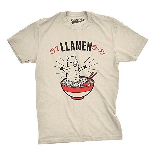 Crazy Dog Tshirts - Mens Llamen Funny Llama T Shirt Hilarious Gift for Foodie Hilarious Sayings (White) - M - Camiseta Divertidas