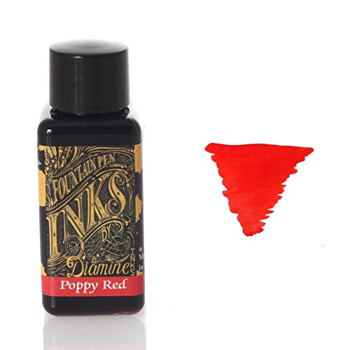 Diamine - Tinta para estilográfia, Poppy Red 30ml