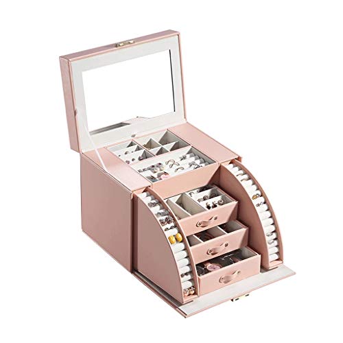 Diaod Nuevo diseño Caja de joyería Grande con Espejo Pantalla de Almacenamiento Pendiente de ataúd Anillo Joyería Organizador Cajas de Regalo