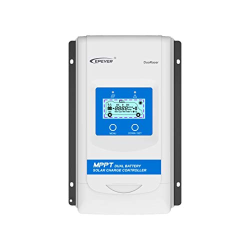 EPEVER® MPPT DuoRacer DR2210N - Regulador de carga solar (20 A, para 2 pilas, 12 V/24 V, PV 100 V)