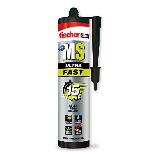 Fischer 552136 sellador de juntas MS Ultra Fast (cartucho 290 ml) blanco, polímero mono