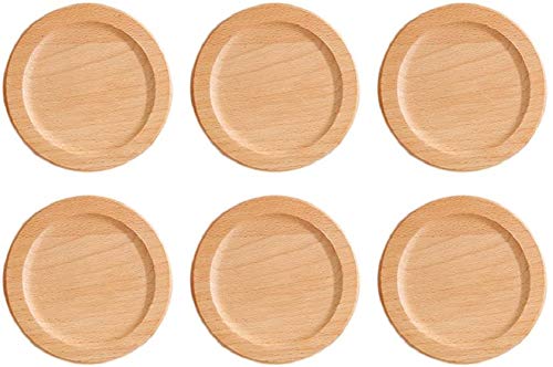 FülleMore - Posavasos de madera redondos para vasos de 9 cm de diámetro, posavasos de cristal resistente al calor, para bebidas y tazas