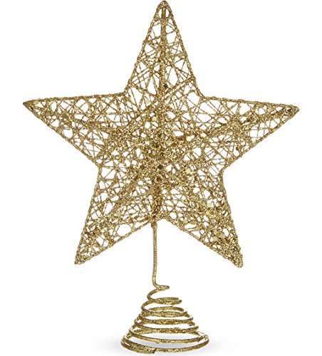 Gisela Graham - Decoración para árbol de Navidad, dorado, de malla de metal, para parte superior, estrella