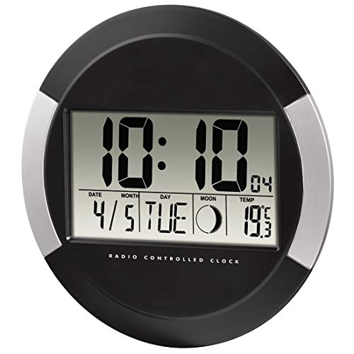 Hama pp-245 - Reloj de pared digital, color negro, plástico