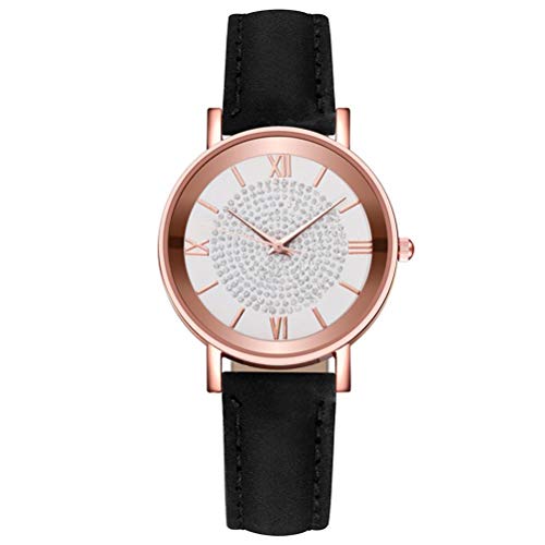 Haplws Reloj de Mujer Reloj clásico Elegante con Correa de Cuero para Mujer/niña Reloj de Cuarzo Resistente al Agua