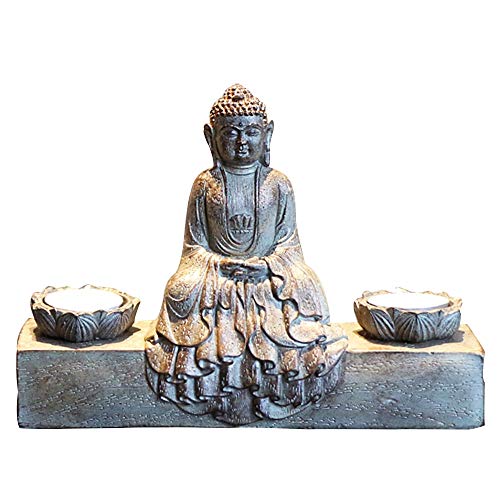 HPLDEHA Sentado Figura Escultura de Bronce Candelabro Lucky Pórtico de Buda for el hogar decoración del Sitio de Escritorio Recoger (Color : Bronze)