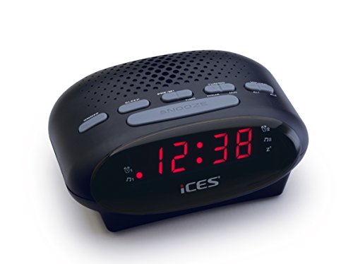 Ices ICR-210 Reloj Negro - Radio (Reloj, LED, FM, PLL)