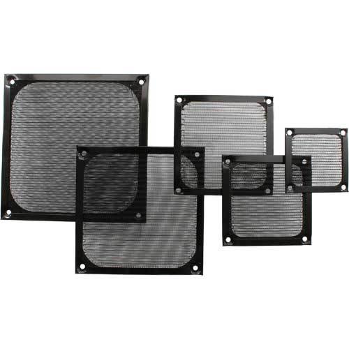 InLine - Reja de ventilador (filtro de aluminio, 80 x 80 mm), color negro 3 unidades