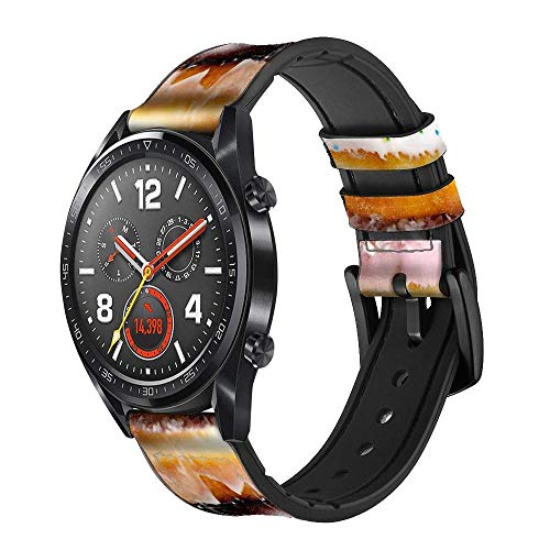 Innovedesire Fancy Sweet Donuts Correa de Reloj Inteligente de Cuero para Wristwatch Smartwatch Smart Watch Tamaño (24mm)