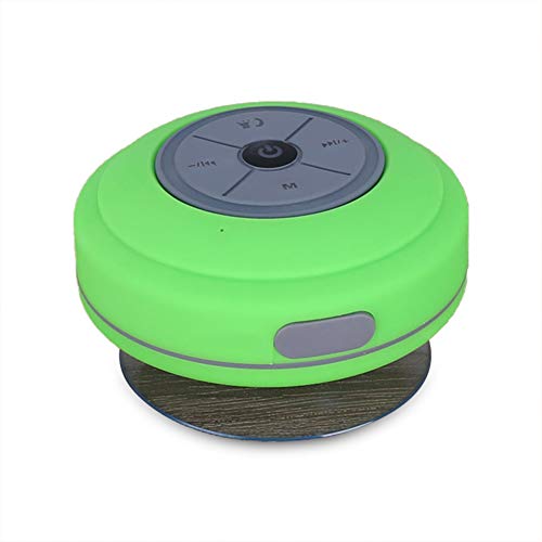 IPX7 Waterproof Shower Speaker, Bluetooth 5.0 Speaker with Solid Suction Cup, 6 hrs Play Time, Portable Wireless Speakers Support TF Card/AUX, Built-in Mic for Home Party Travel(Green)