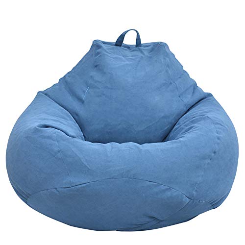 Iraza Puff Funda de Bean Bag,Kit de Sillónes de Hinchables de Adulto Infantil,piel sintetica,Color Gri, para Sala Dormir (Azul-100x120cm)